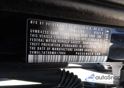 2013 Volkswagen Beetle 2.0L Tdi из США, поврежденный, VIN 3VW5L7AT9DM817904